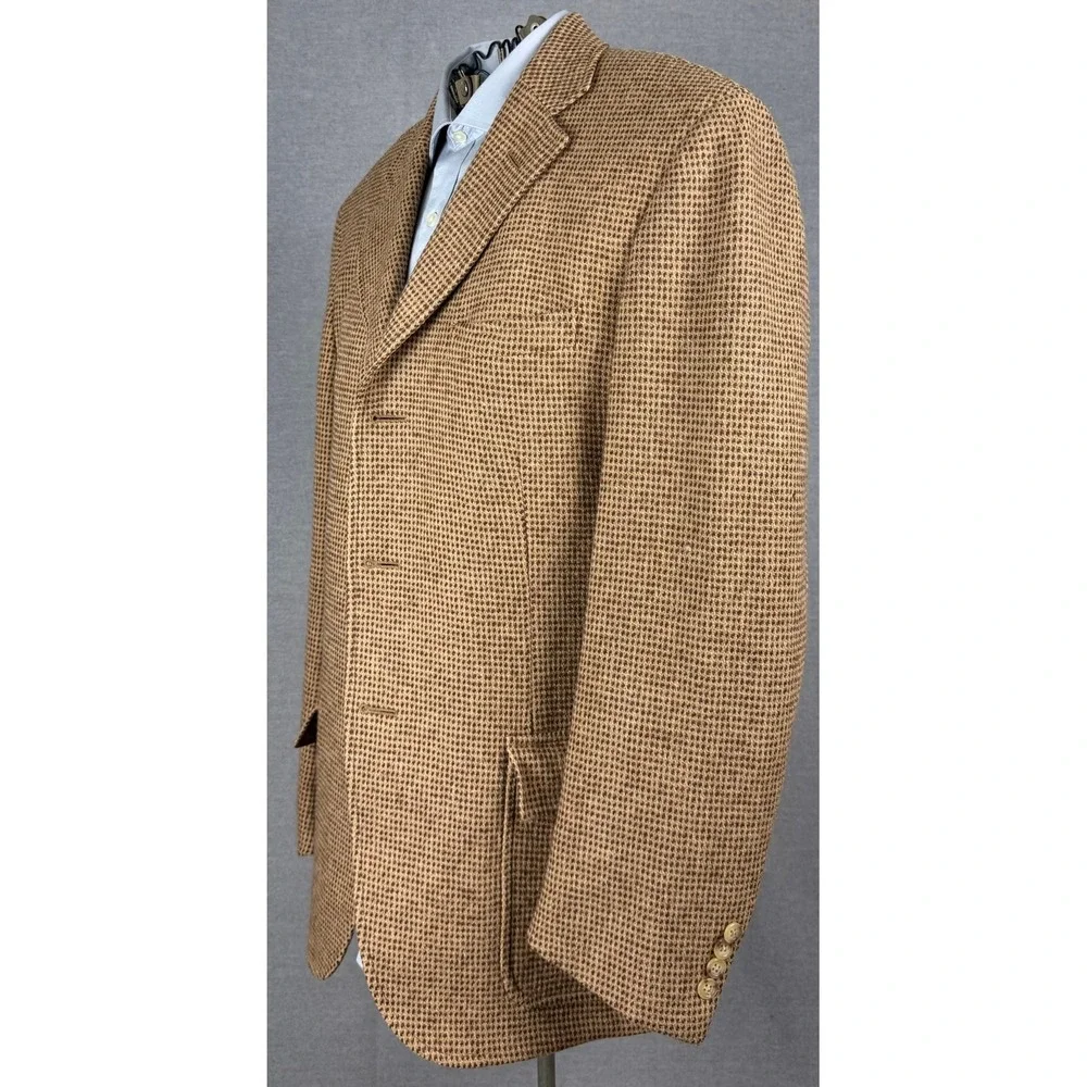 Polo Ralph Lauren Blue Label Mens 41R Virgin Wool Blazer Sport Coat Brown Italy